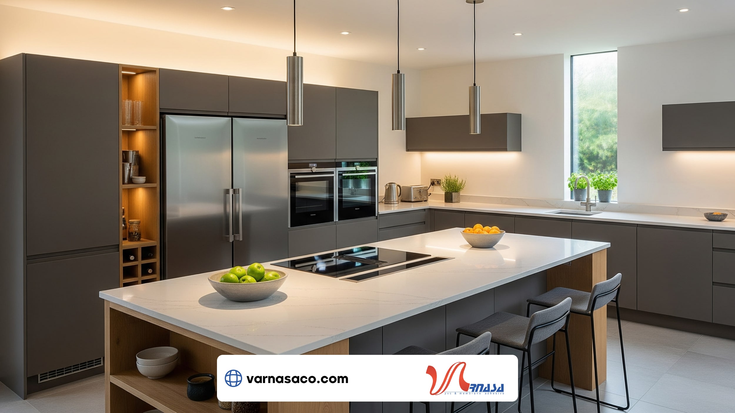 کابینت مدرن آشپزخانه با جزیره