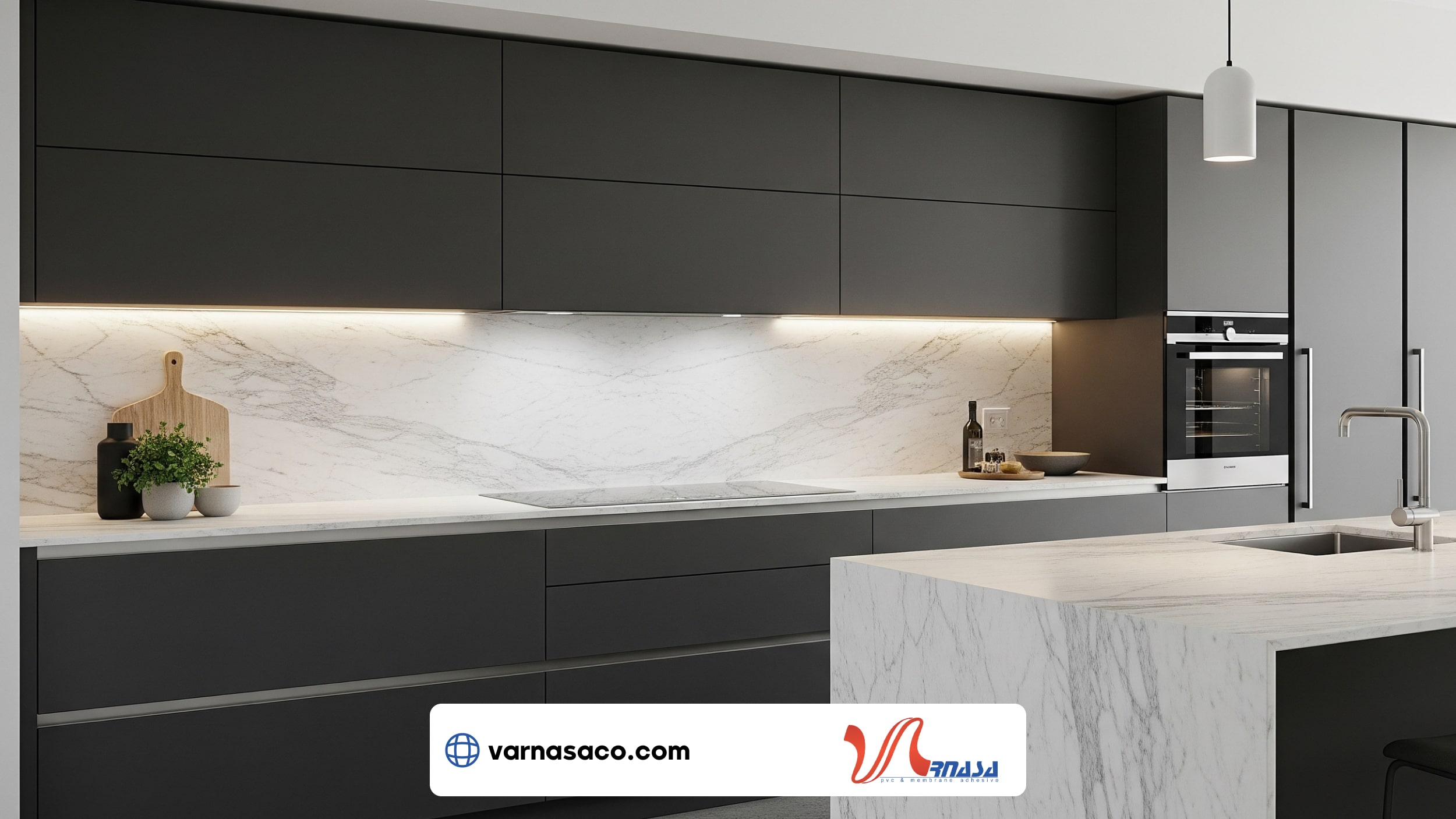 انواع متریال کابینت مدرن شامل MDF، هایگلاس، ممبران و چوب طبیعی